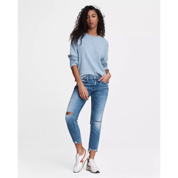 Rag & Bone Dre Low Rise Boyfriend Slim Straight Jeans Mendecino Womens Size 25 - Picture 1 of 13